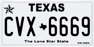 TX license plate CVX6669