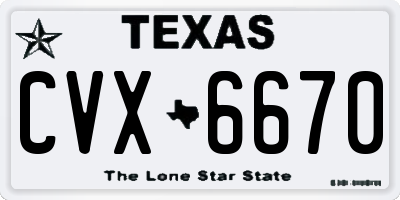 TX license plate CVX6670