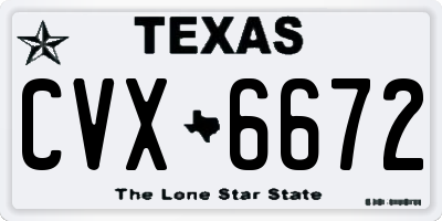 TX license plate CVX6672
