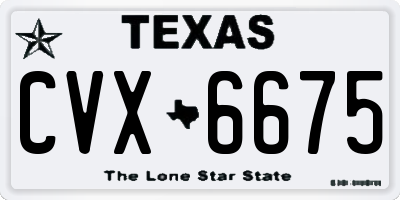 TX license plate CVX6675