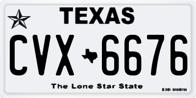 TX license plate CVX6676