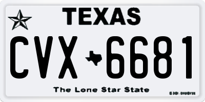 TX license plate CVX6681