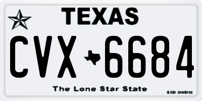 TX license plate CVX6684
