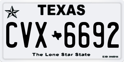 TX license plate CVX6692