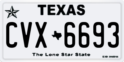 TX license plate CVX6693