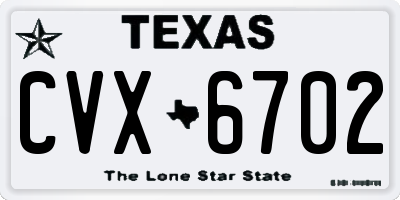 TX license plate CVX6702