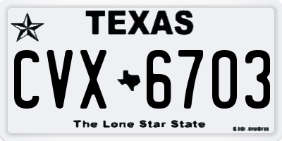 TX license plate CVX6703