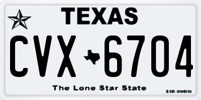 TX license plate CVX6704