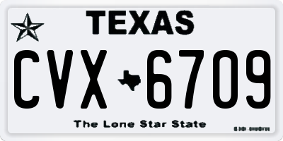 TX license plate CVX6709