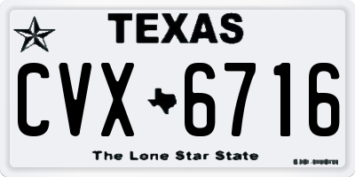 TX license plate CVX6716