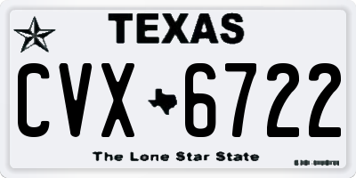 TX license plate CVX6722