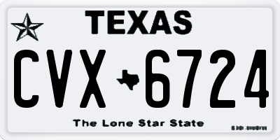 TX license plate CVX6724