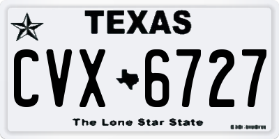 TX license plate CVX6727