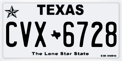 TX license plate CVX6728