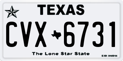 TX license plate CVX6731
