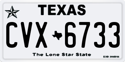 TX license plate CVX6733