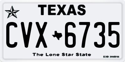 TX license plate CVX6735