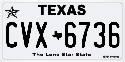 TX license plate CVX6736