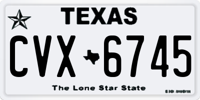 TX license plate CVX6745
