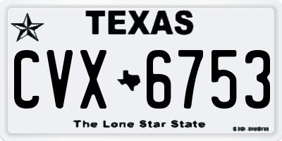 TX license plate CVX6753