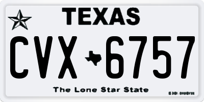 TX license plate CVX6757