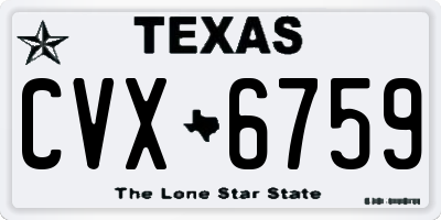 TX license plate CVX6759
