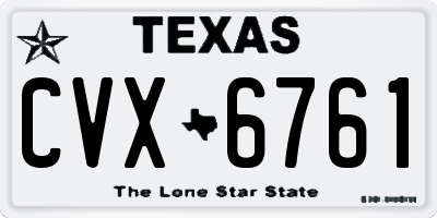 TX license plate CVX6761