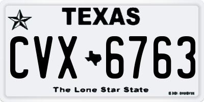 TX license plate CVX6763