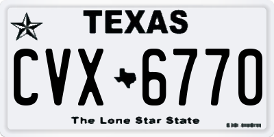 TX license plate CVX6770