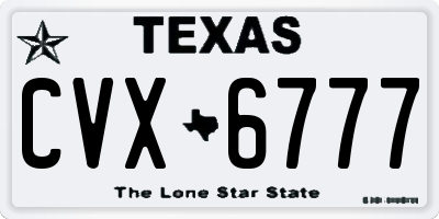 TX license plate CVX6777