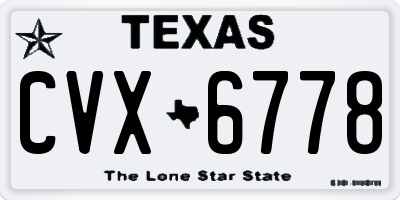 TX license plate CVX6778