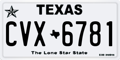 TX license plate CVX6781