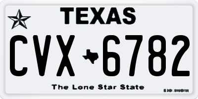 TX license plate CVX6782