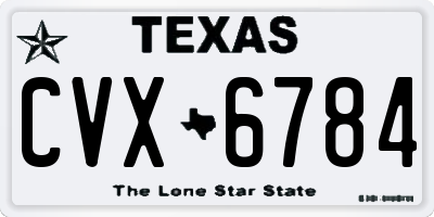 TX license plate CVX6784