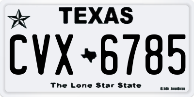 TX license plate CVX6785