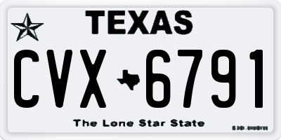 TX license plate CVX6791
