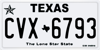 TX license plate CVX6793