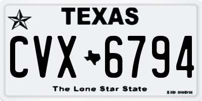 TX license plate CVX6794