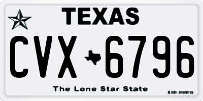 TX license plate CVX6796