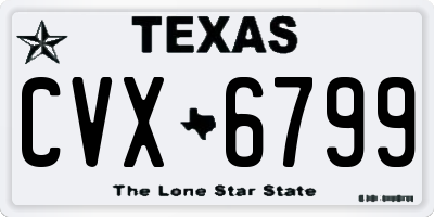 TX license plate CVX6799