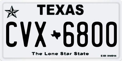 TX license plate CVX6800
