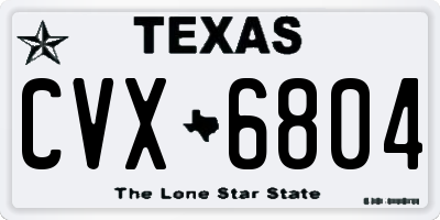 TX license plate CVX6804