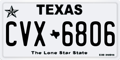 TX license plate CVX6806
