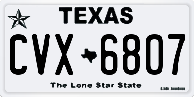 TX license plate CVX6807