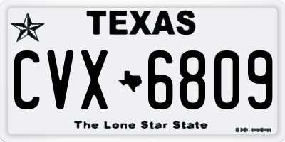 TX license plate CVX6809
