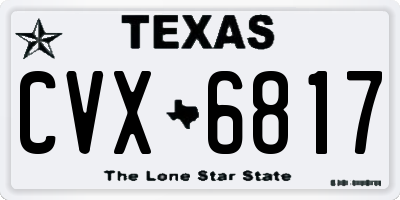 TX license plate CVX6817