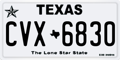 TX license plate CVX6830