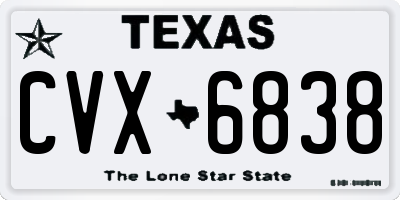 TX license plate CVX6838