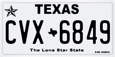 TX license plate CVX6849