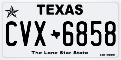 TX license plate CVX6858
